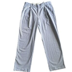 Berle Pants Mens 36 Seersucker Dress Career Golf Office Slacks Summer Preppy